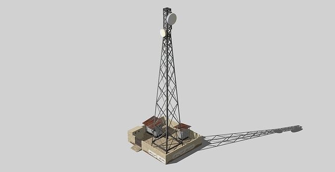 Mobile Tower Low-poly 3D model