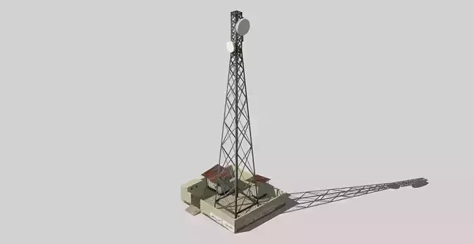 Mobile Tower Low-poly 3D model