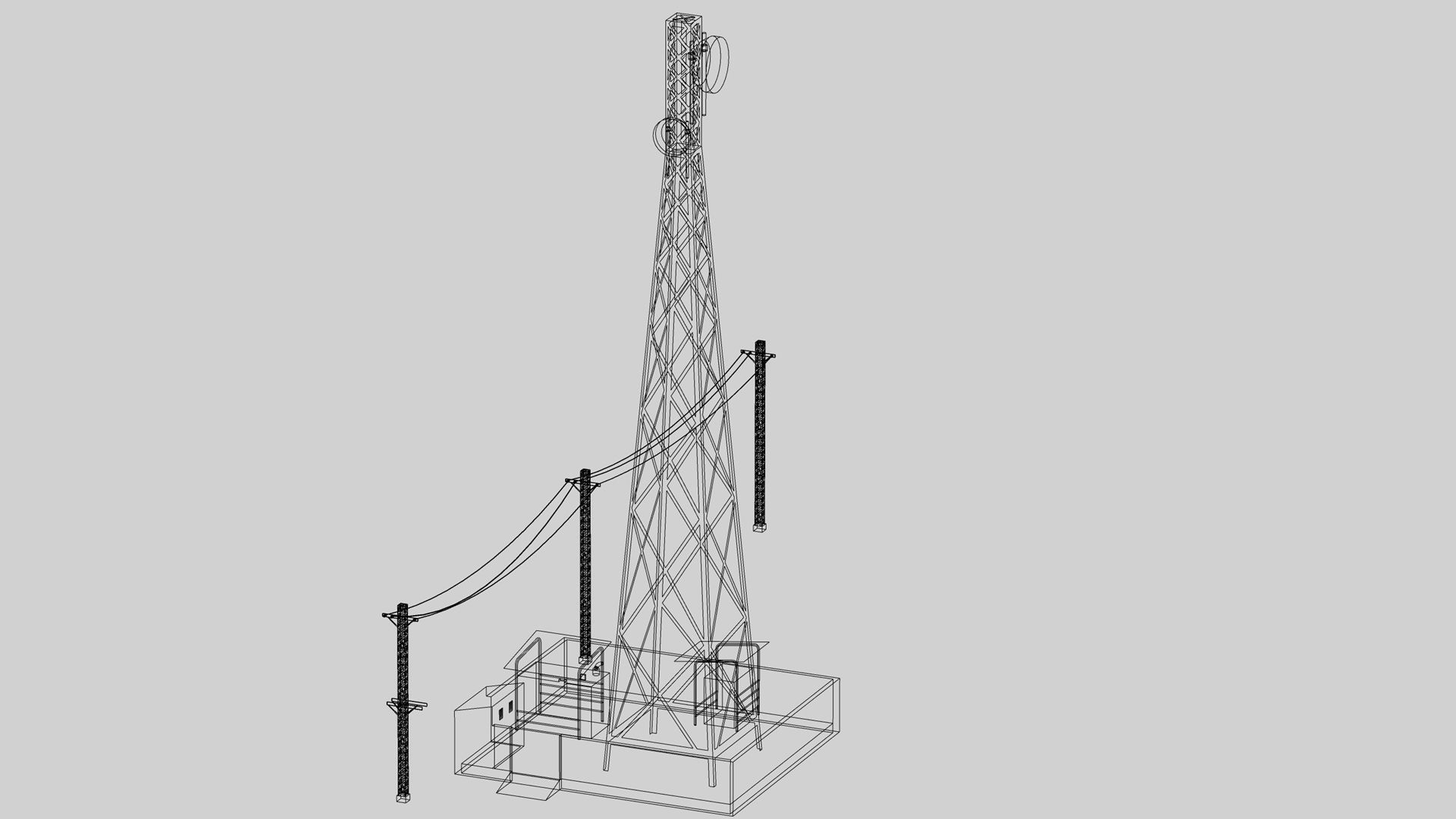 Mobile Tower Low-poly 3D model_5