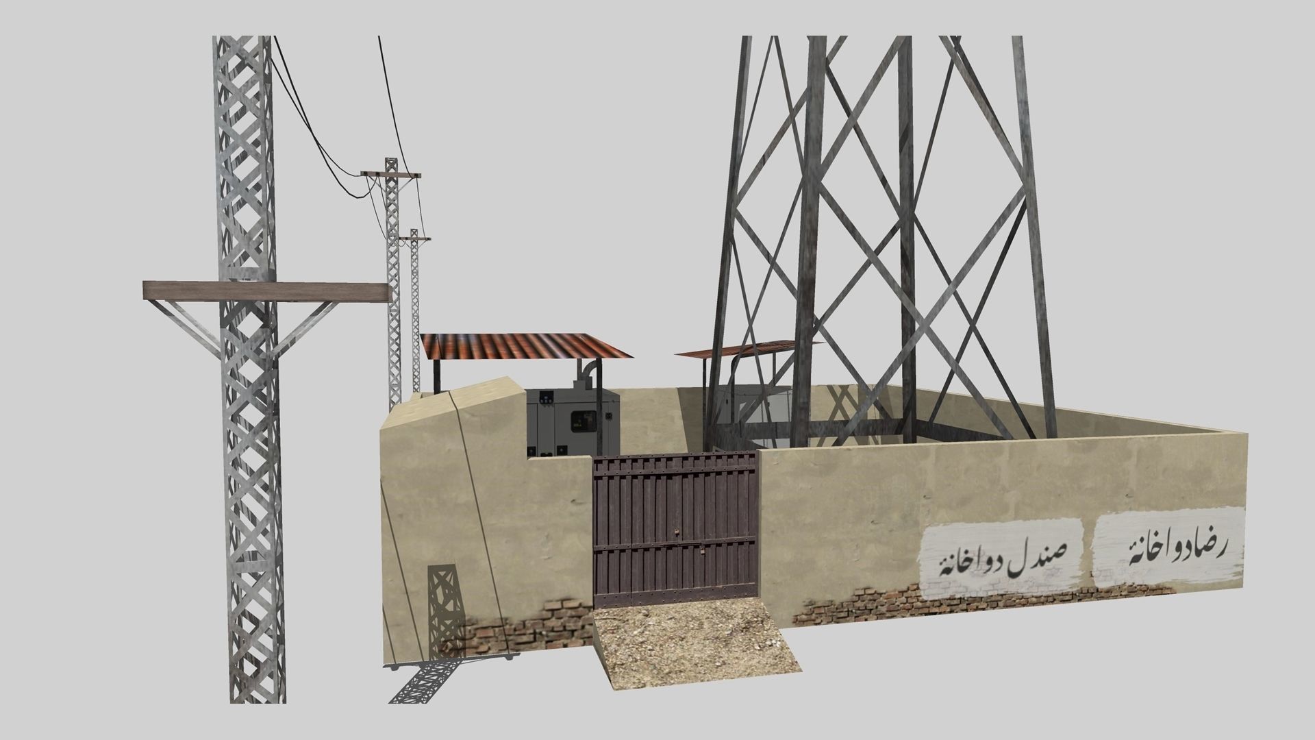 Mobile Tower Low-poly 3D model_1