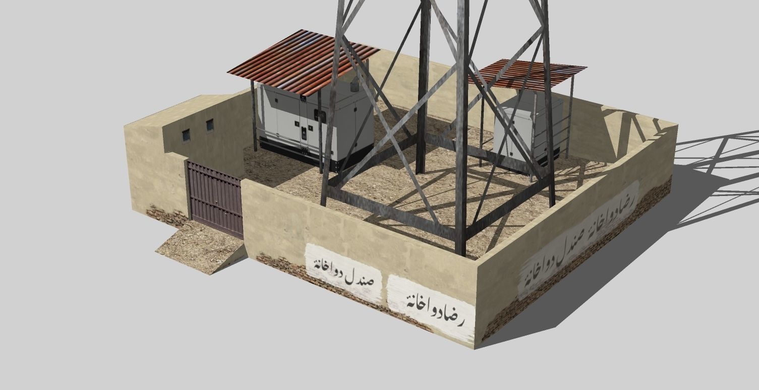 Mobile Tower Low-poly 3D model_3