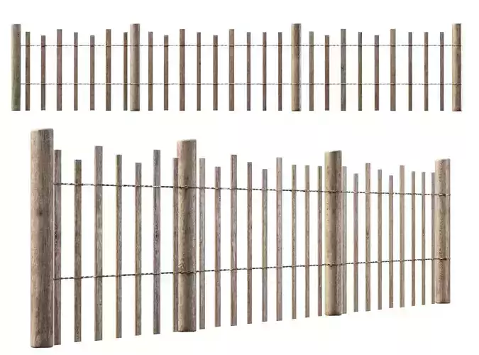 Wooden fencing  3D model