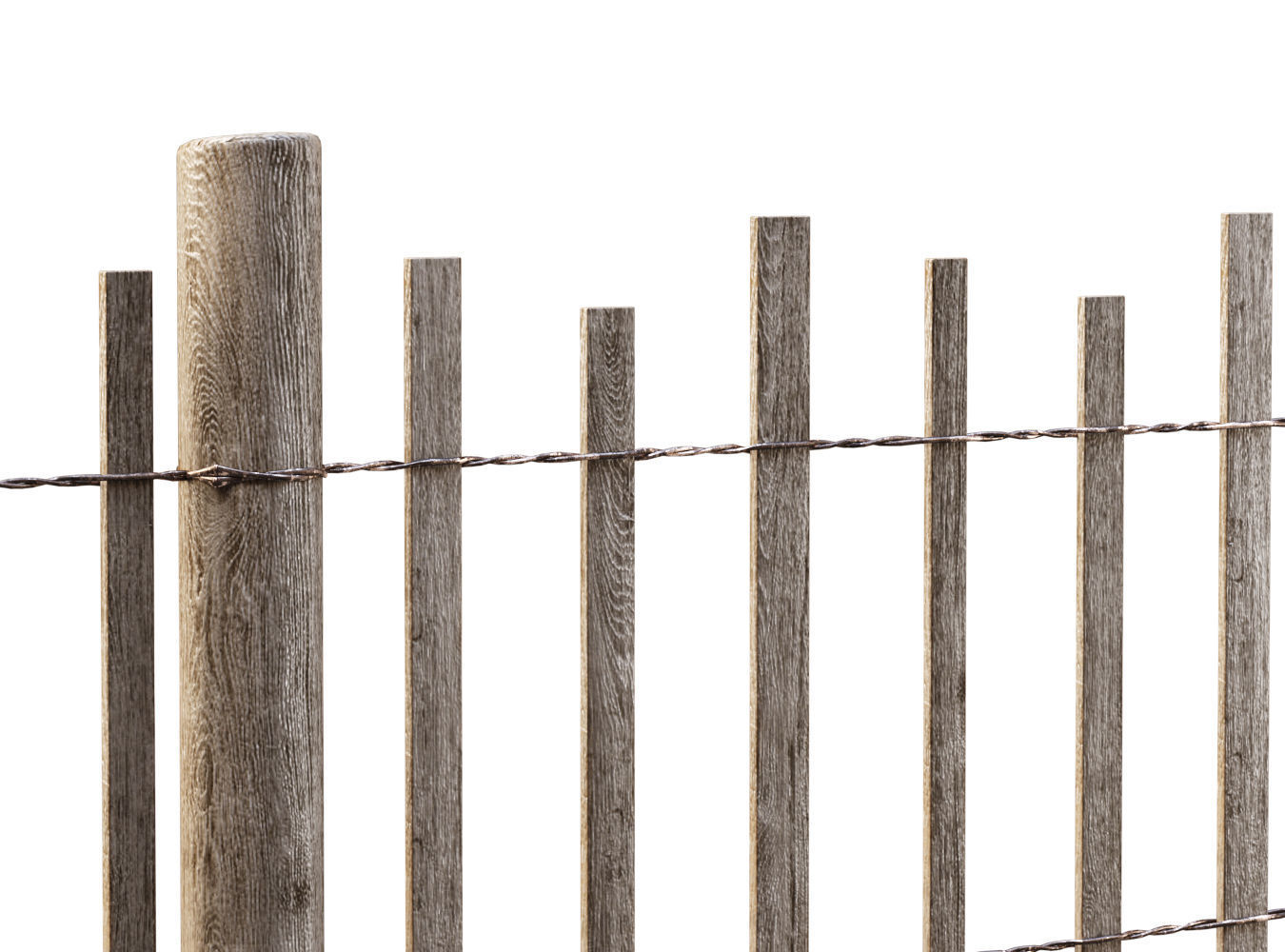 Wooden fencing  3D model_3