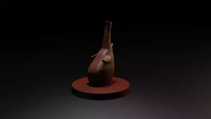 Wood Elephant 3D Model