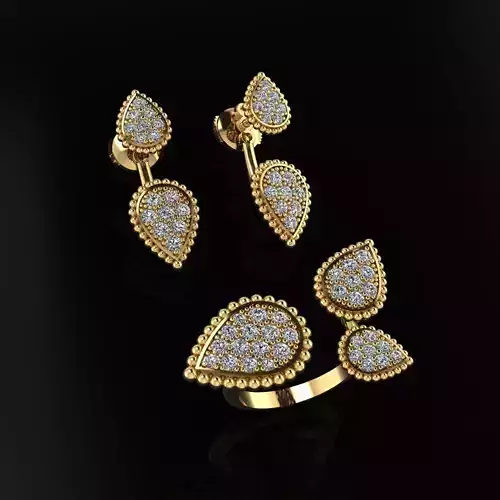 Ring and Earrings 166 3D print model