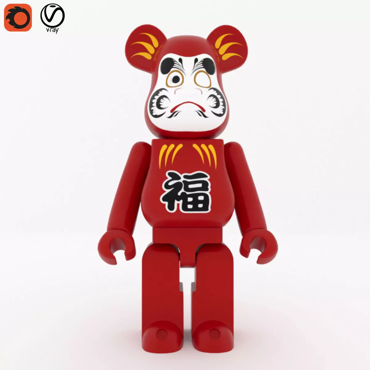 3D Chinese Kaws Model Red 3D print model