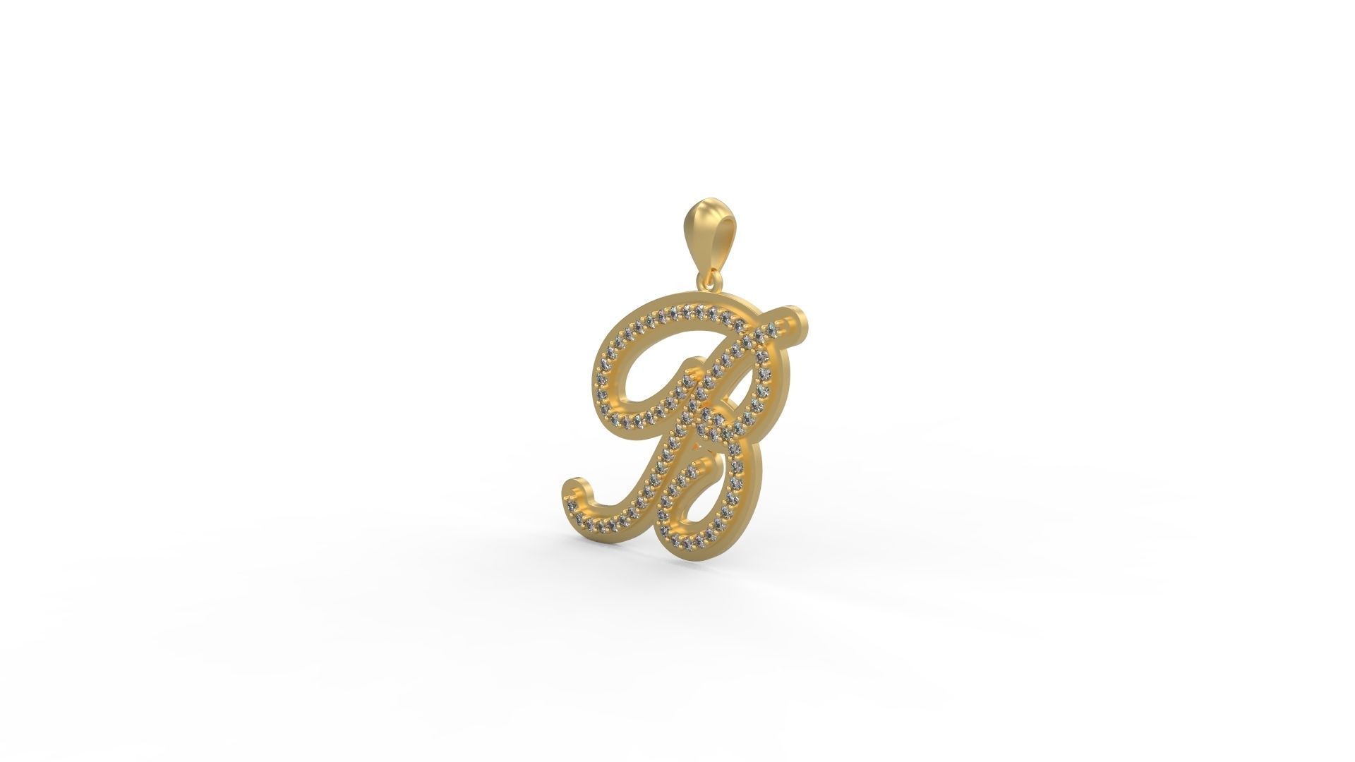 Initial Letters Pendant B 3D print model_1