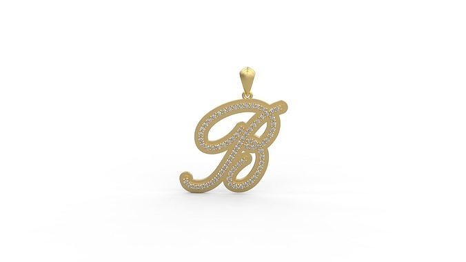 Initial Letters Pendant B 3D print model
