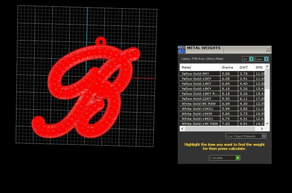 Initial Letters Pendant B 3D print model_2