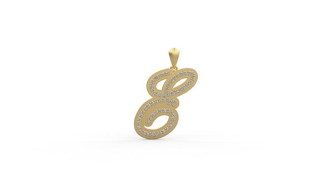 Initial Letters Pendant E 3D print model