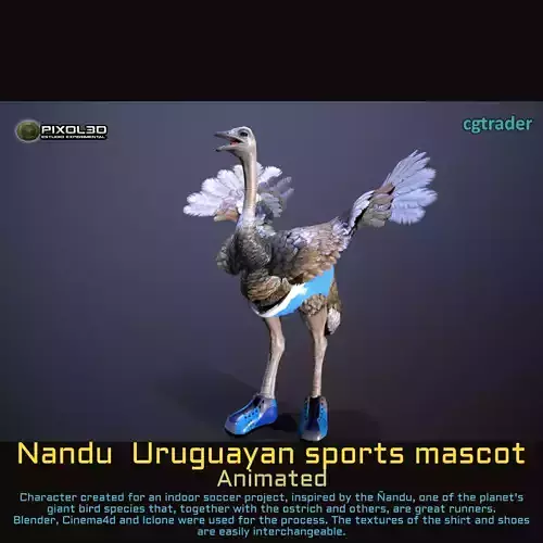 Nandu  Uruguayan sports mascot animated