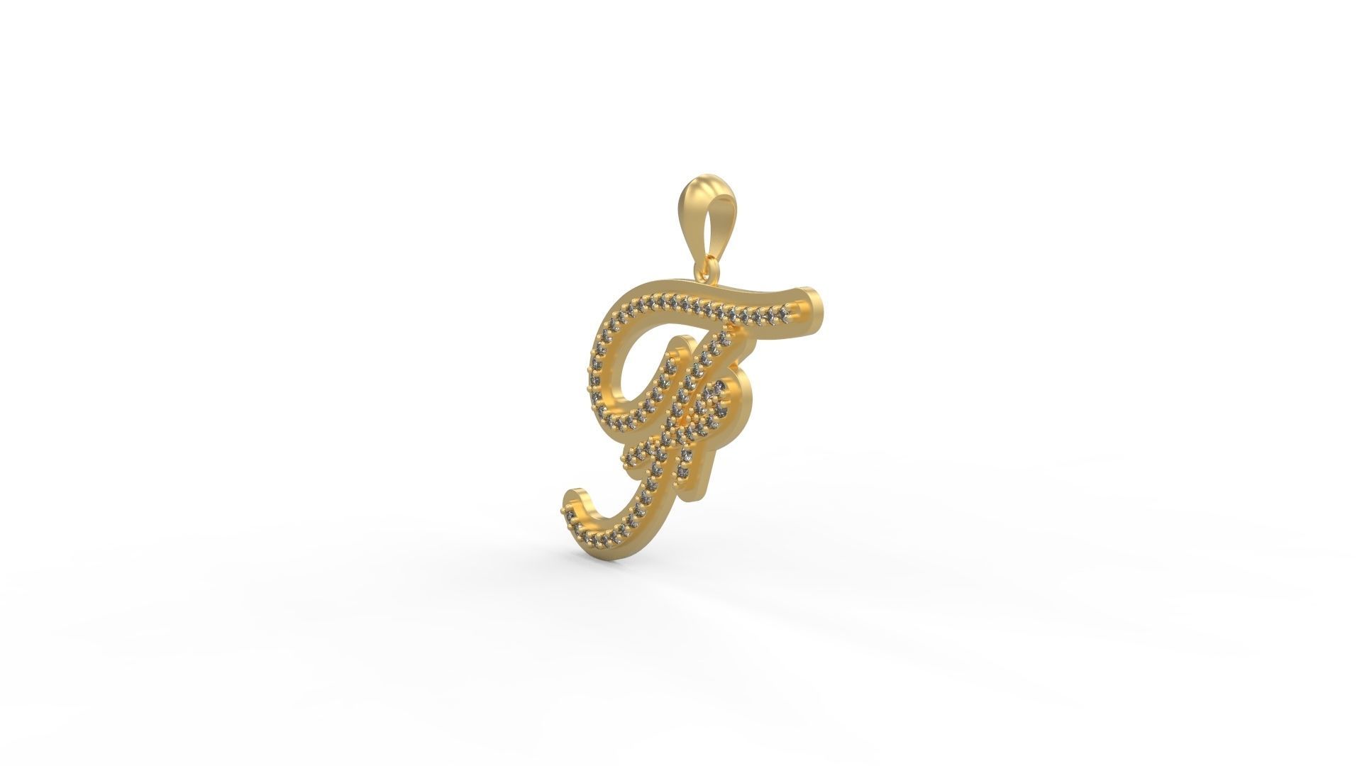 Initial Letters Pendant F 3D print model_1