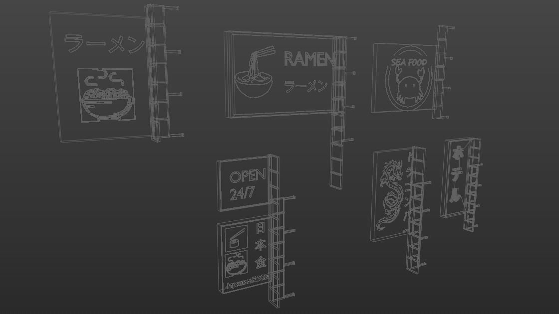 Neon Sign - 6 Sign Set  3D model_6