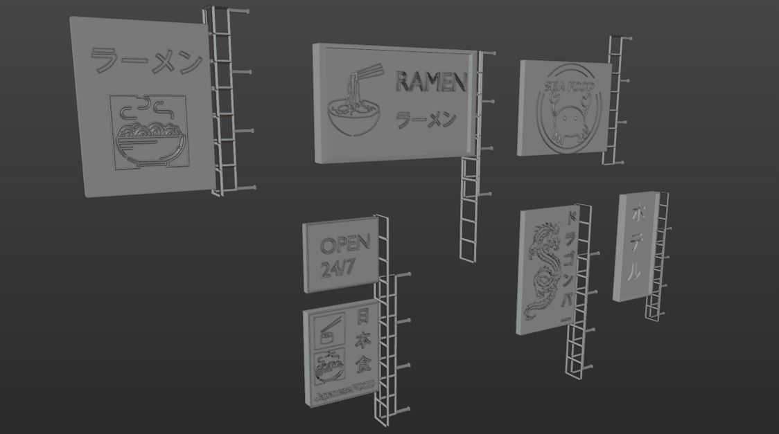 Neon Sign - 6 Sign Set  3D model_5