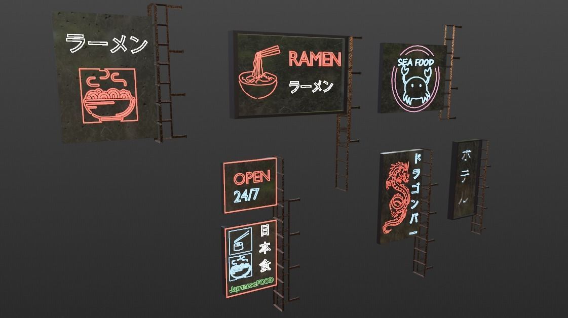 Neon Sign - 6 Sign Set  3D model_4