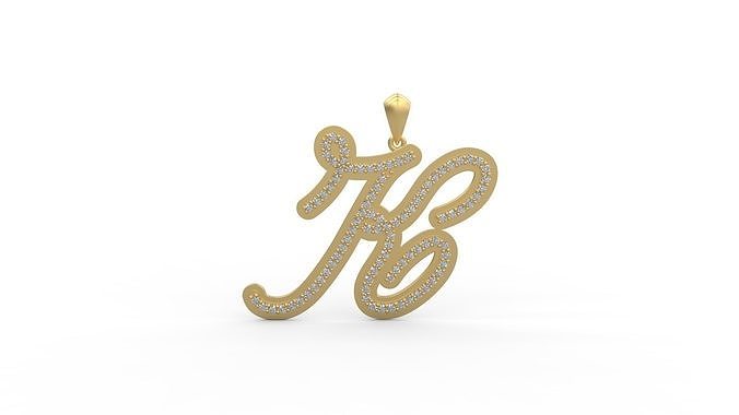 Initial Letters Pendant K 3D print model