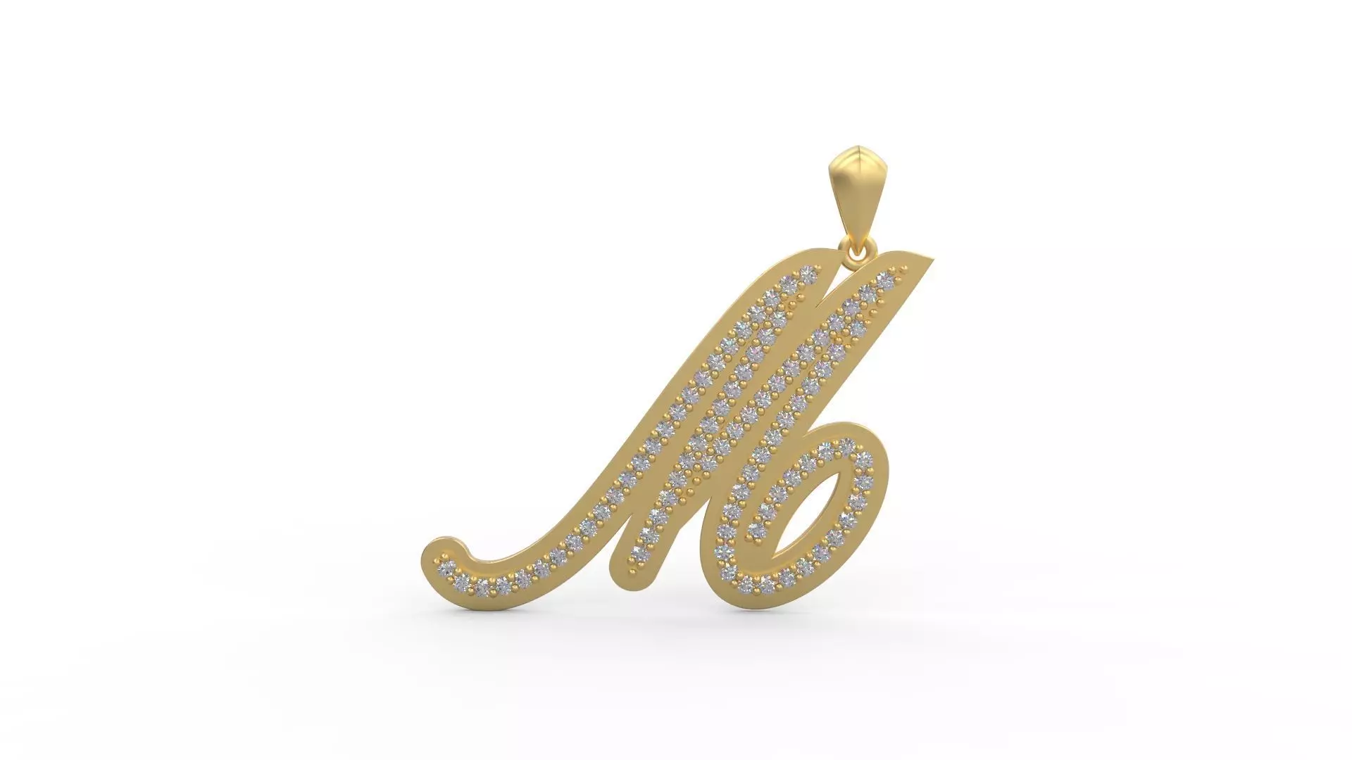 Initial Letters Pendant M 3D print model_0