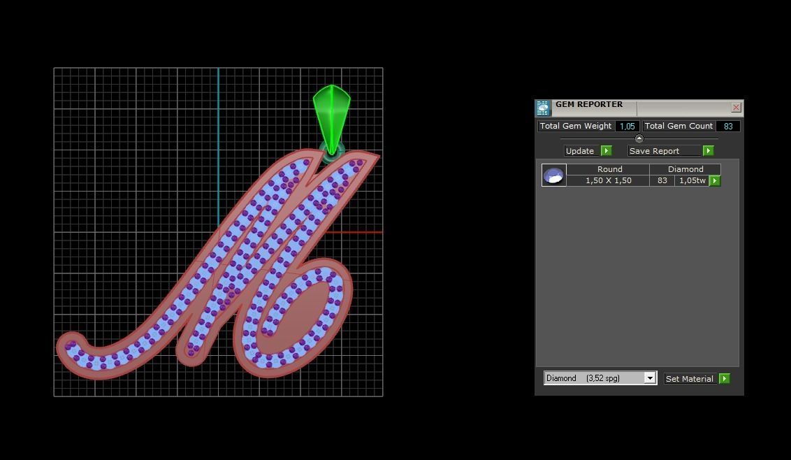 Initial Letters Pendant M 3D print model_5