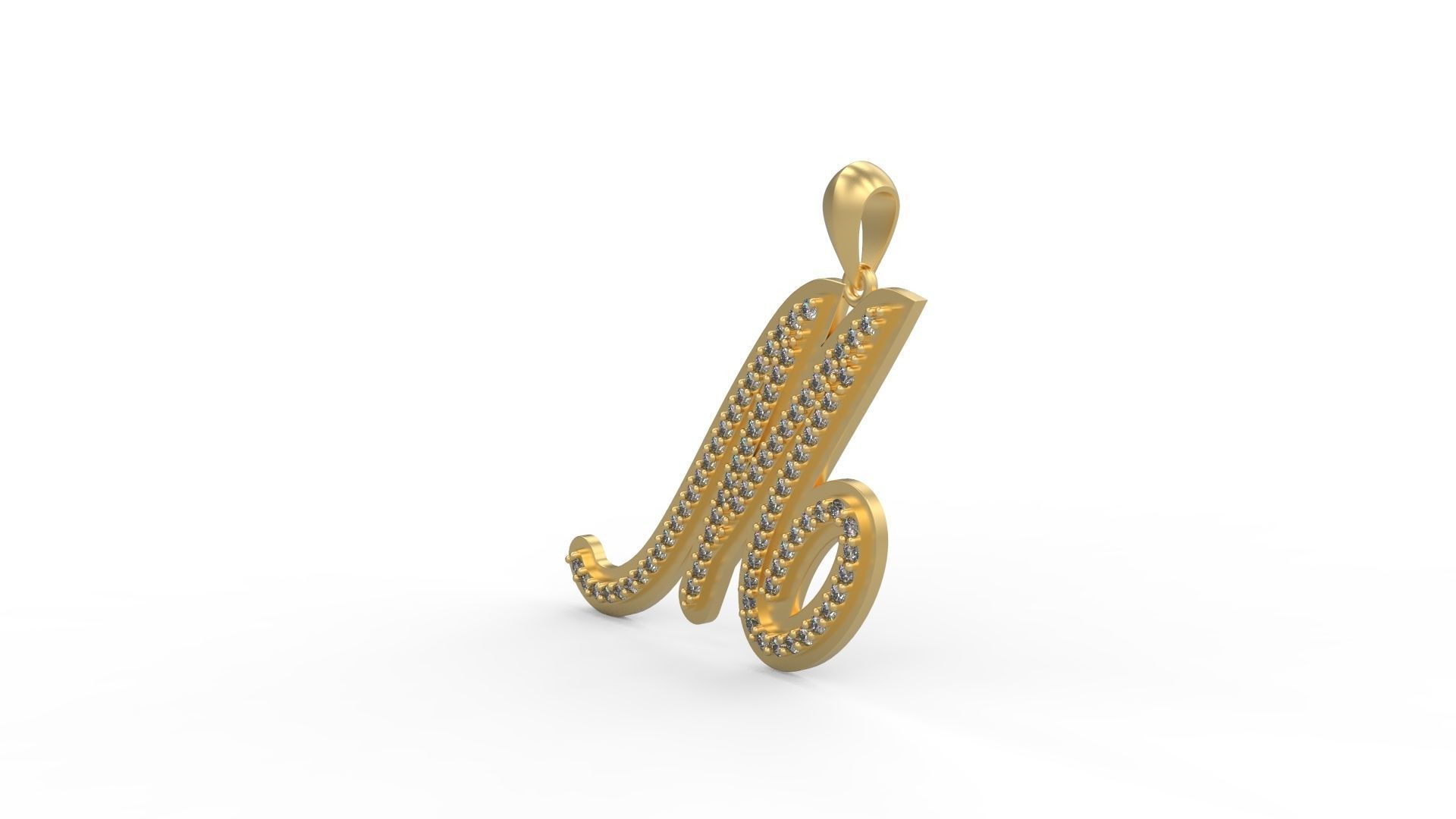 Initial Letters Pendant M 3D print model_1