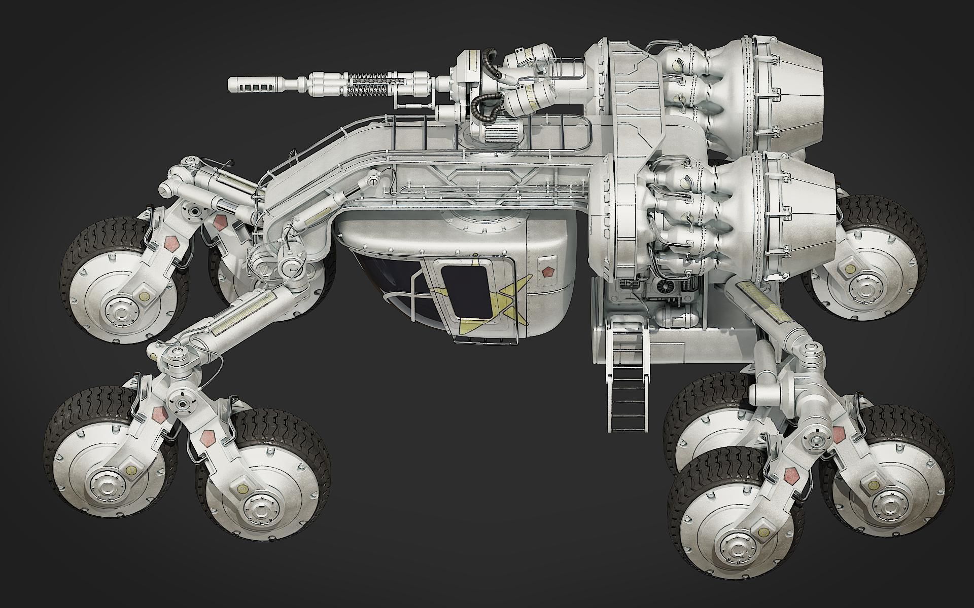 Scifi Rover 3D model_10