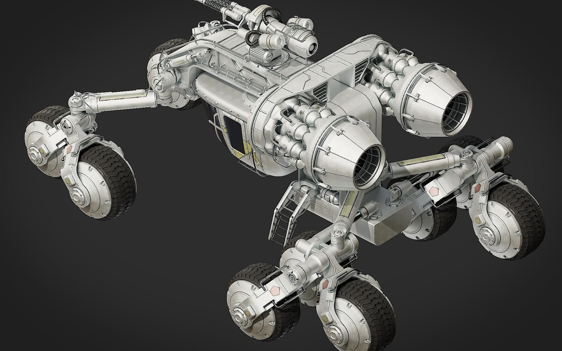 Scifi Rover 3D model_12