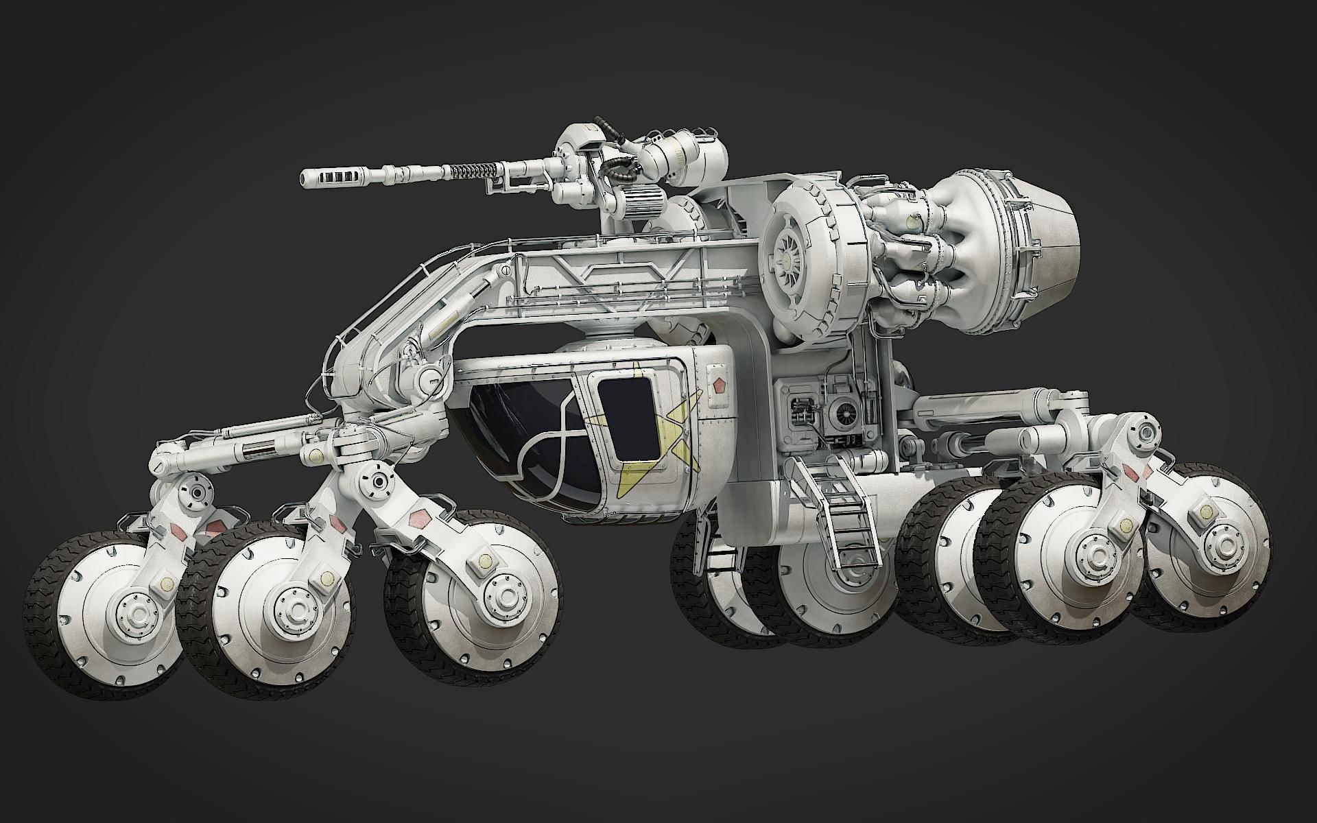 Scifi Rover 3D model_2