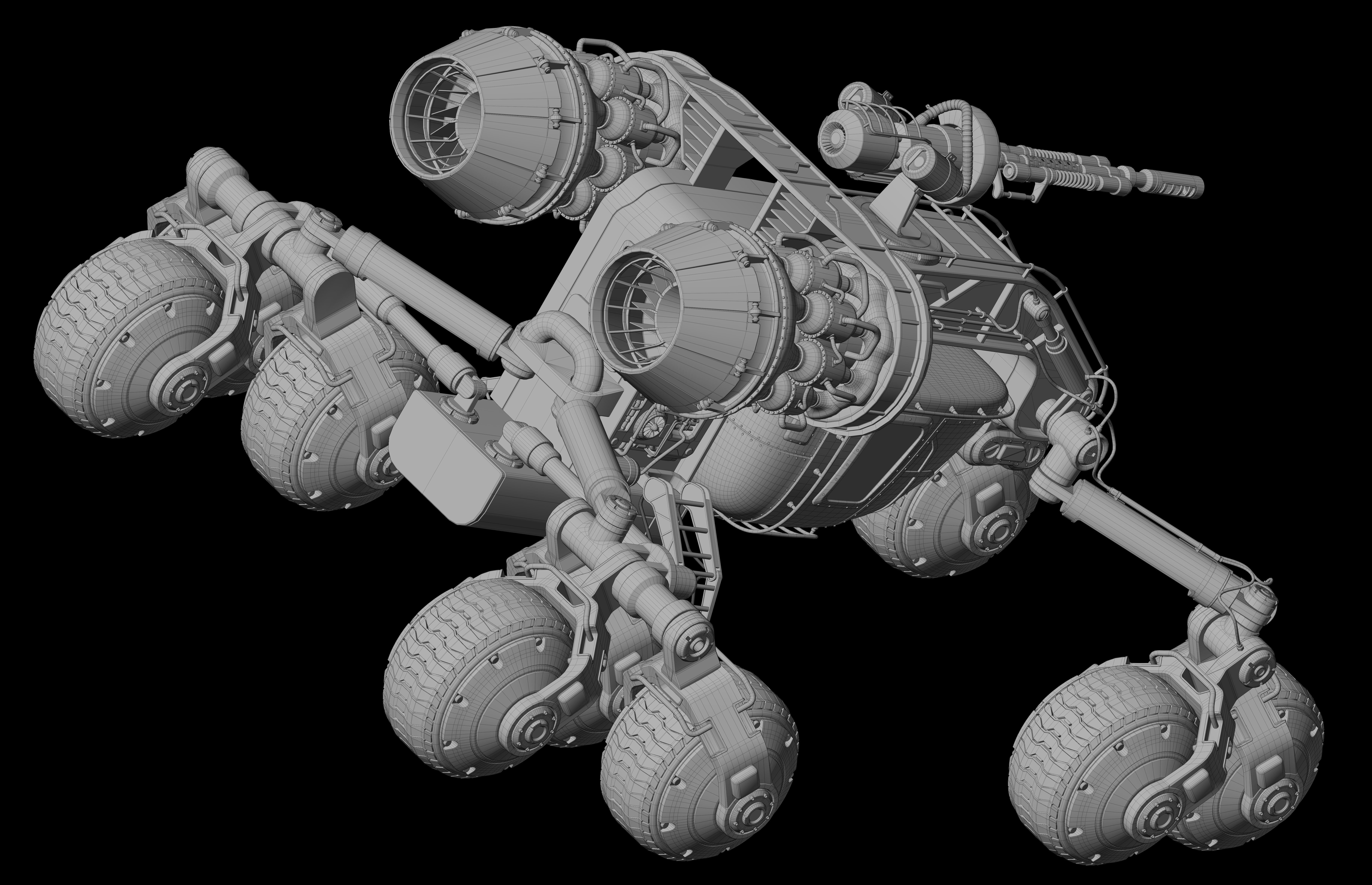 Scifi Rover 3D model_39