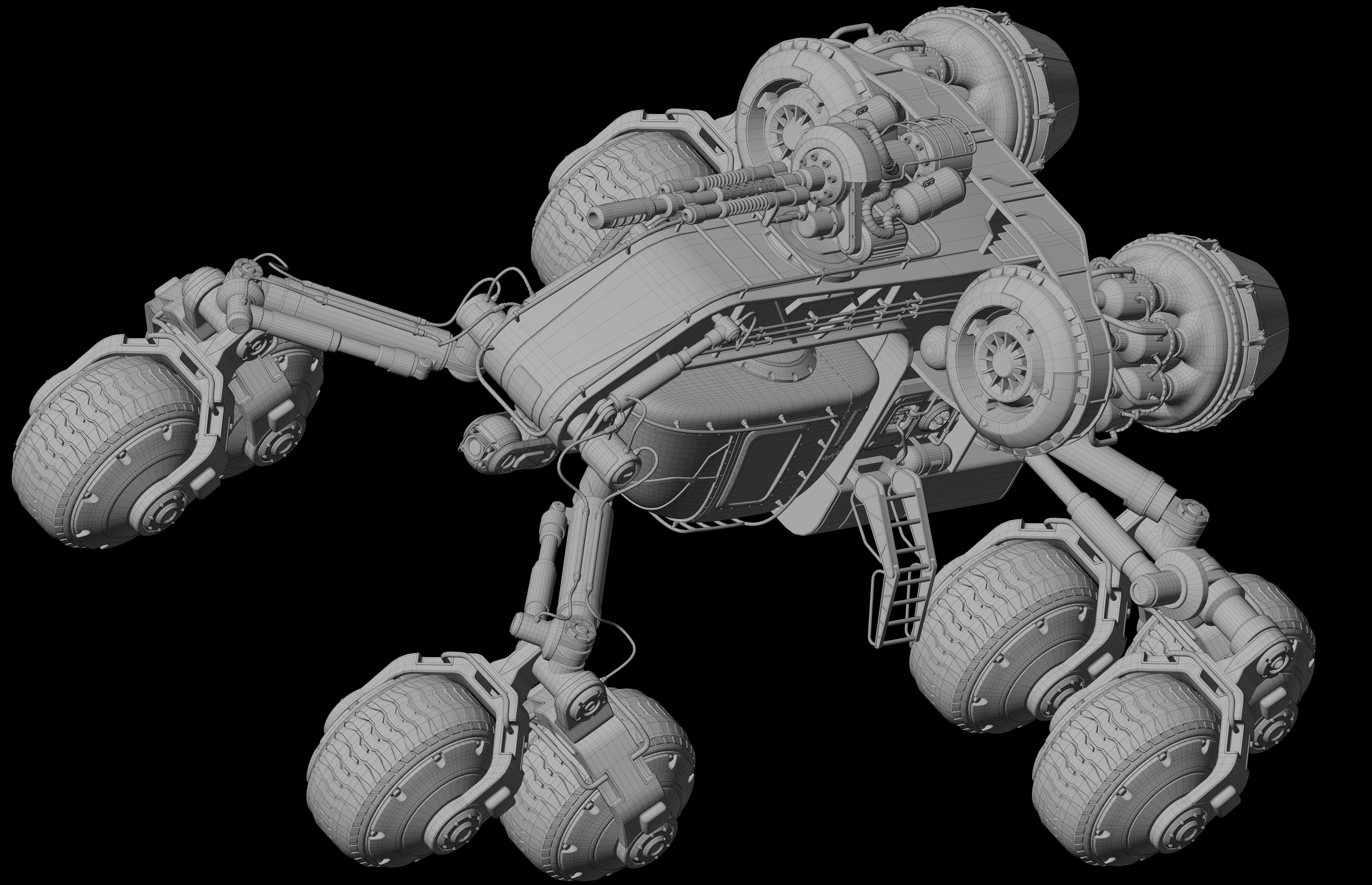 Scifi Rover 3D model_42