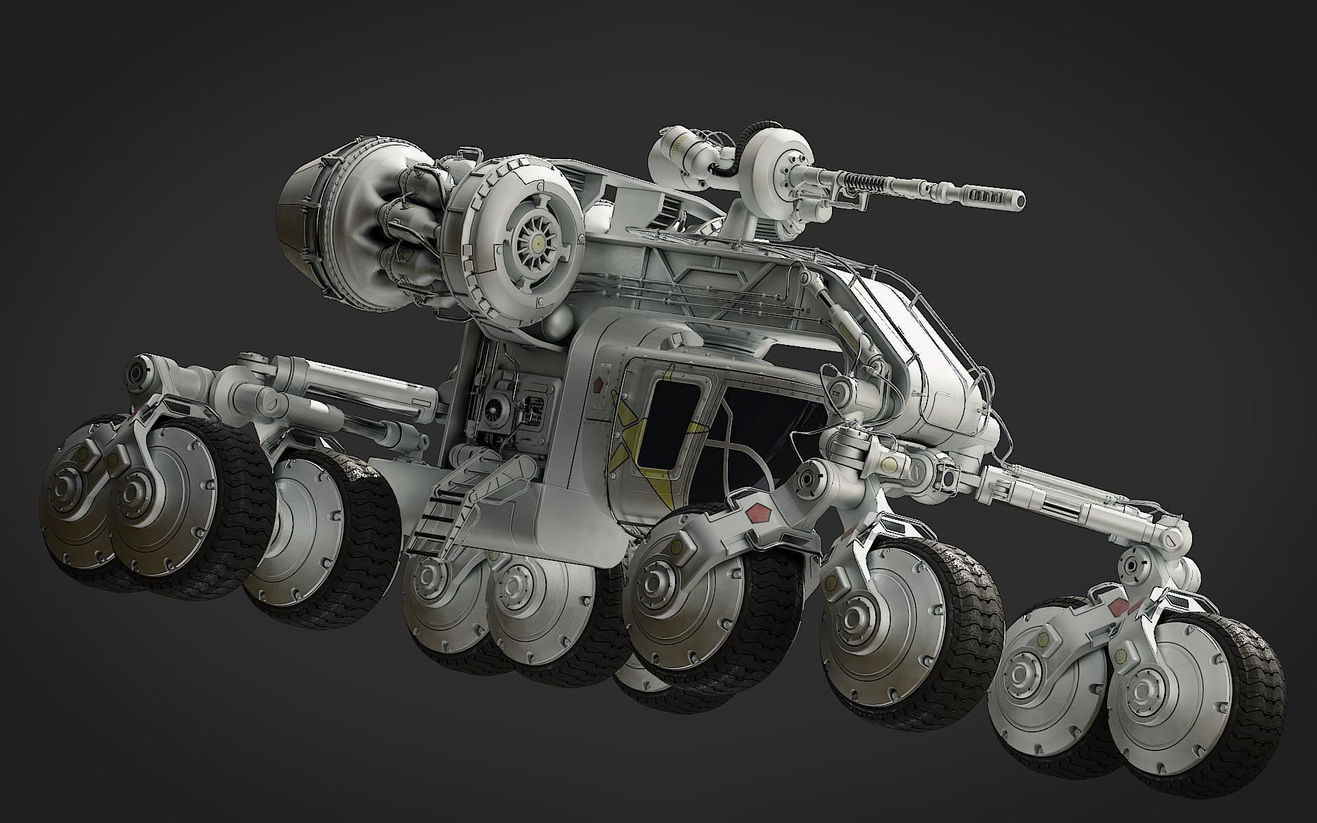 Scifi Rover 3D model_7