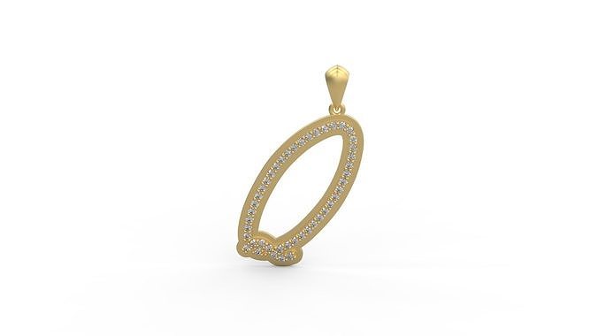 Initial Letters Pendant Q 3D print model