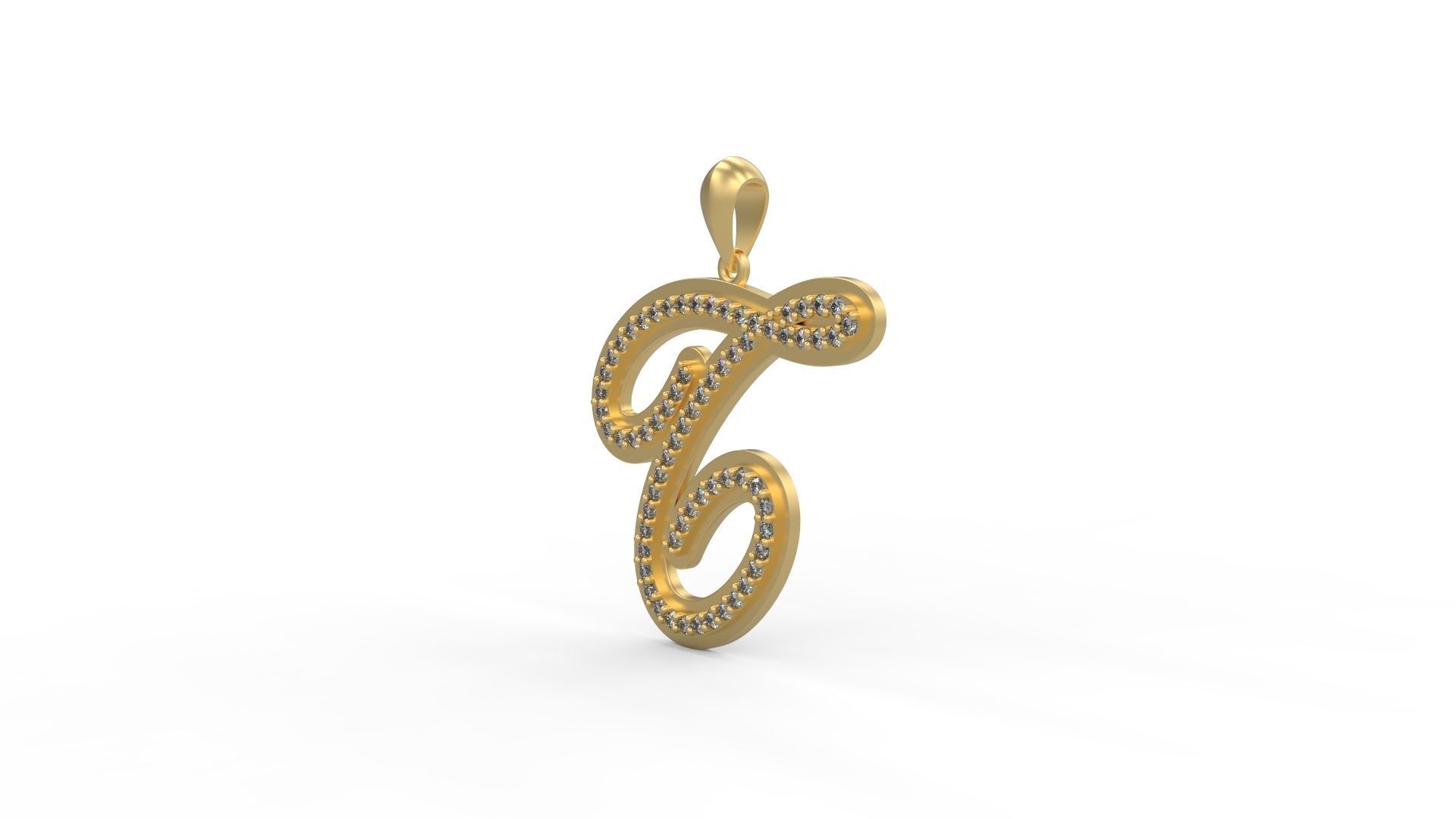Initial Letters Pendant T 3D print model_1