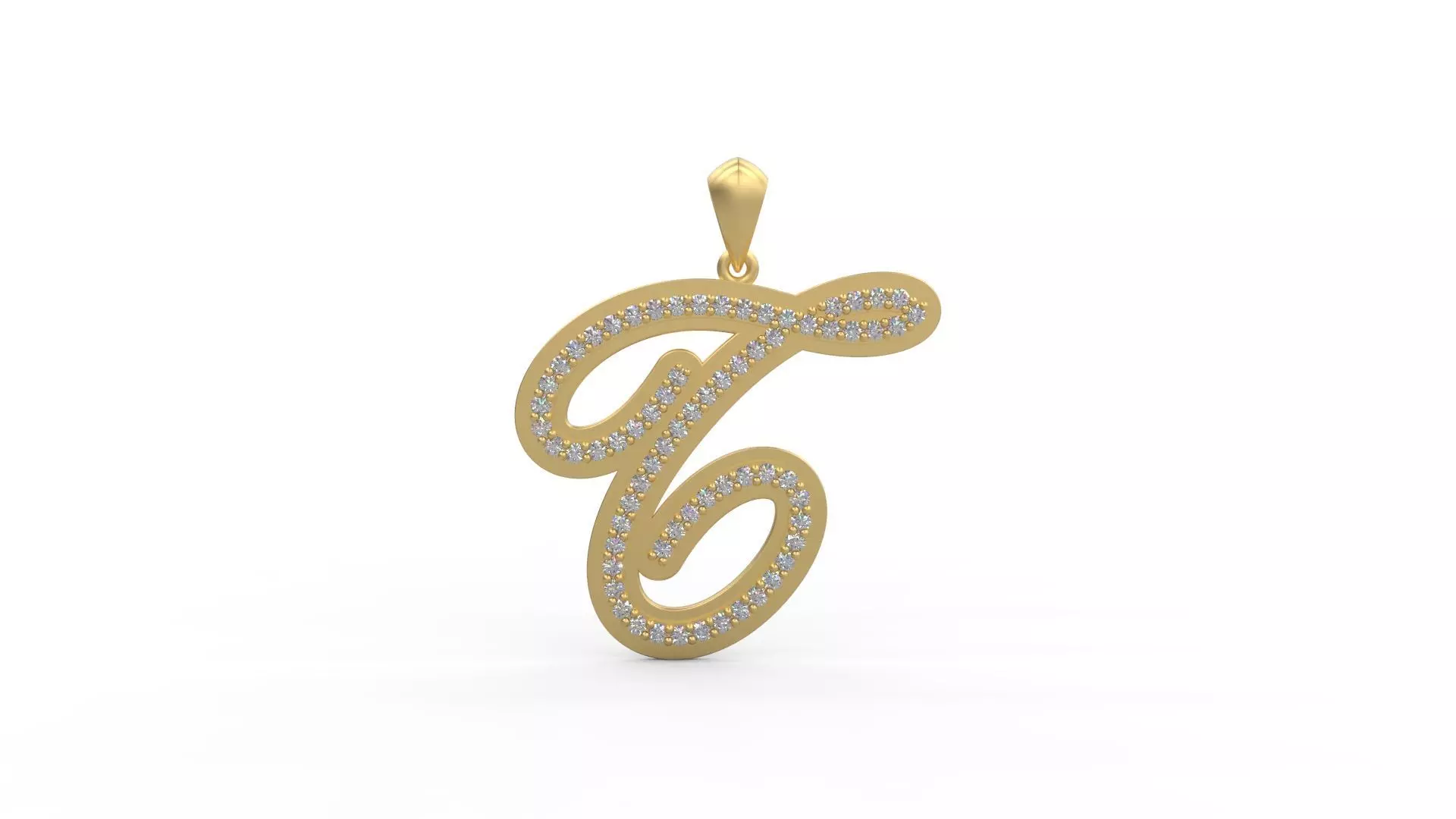 Initial Letters Pendant T 3D print model_0