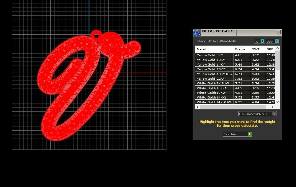 Initial Letters Pendant V 3D print model_2