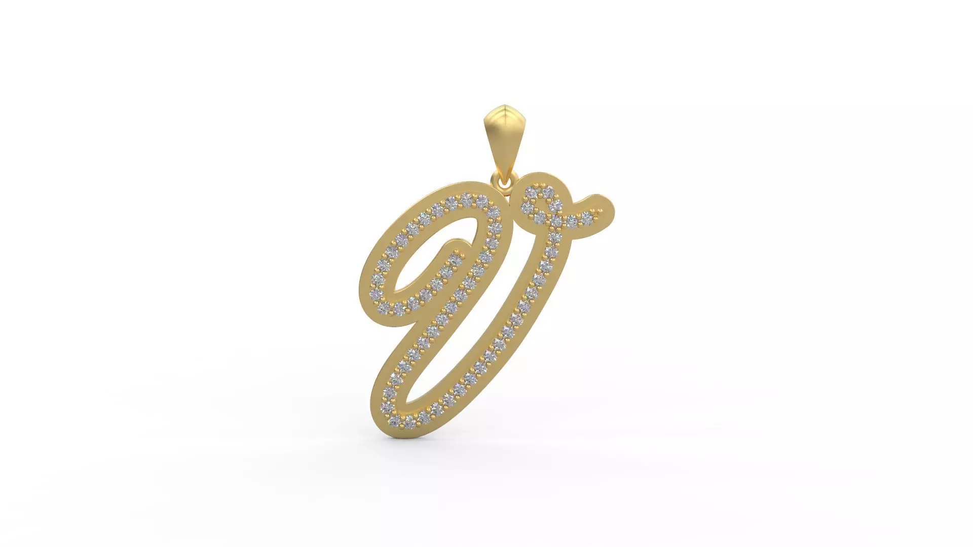 Initial Letters Pendant V 3D print model_0