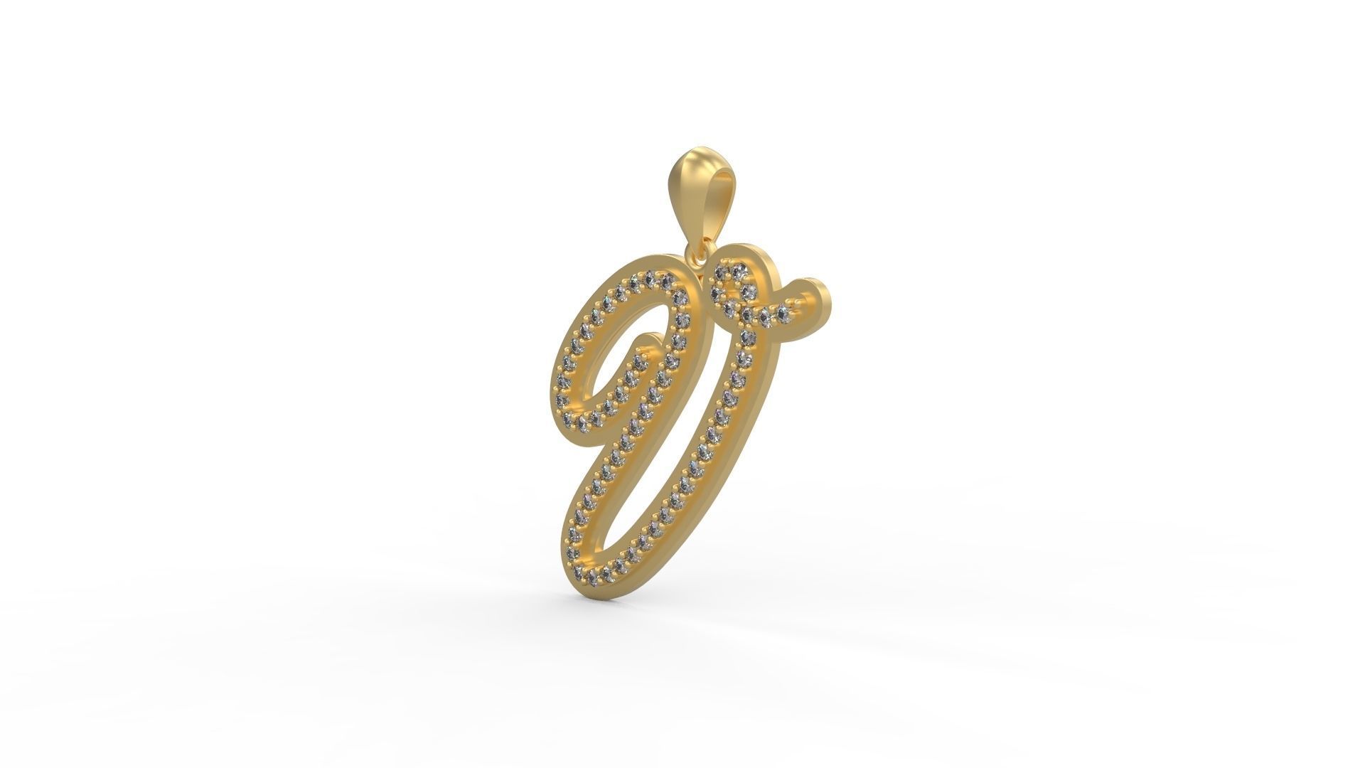 Initial Letters Pendant V 3D print model_1