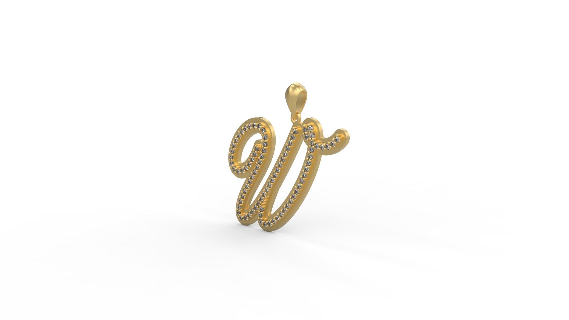 Initial Letters Pendant W 3D print model_1