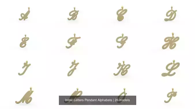 Initial Letters Pendant Alphabets