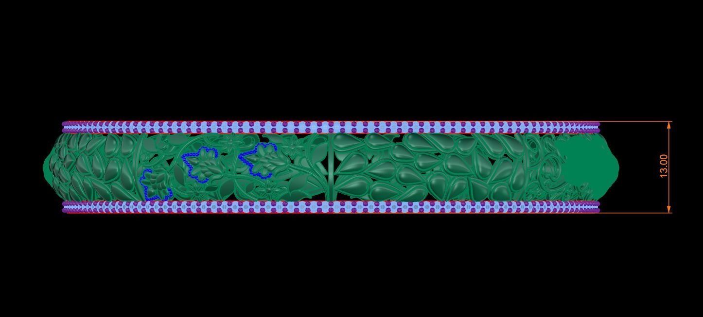 Elephant Bangle  3D print model_5