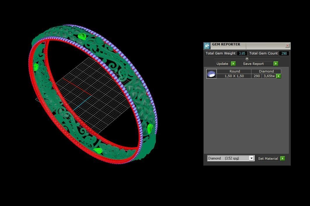 Elephant Bangle  3D print model_7