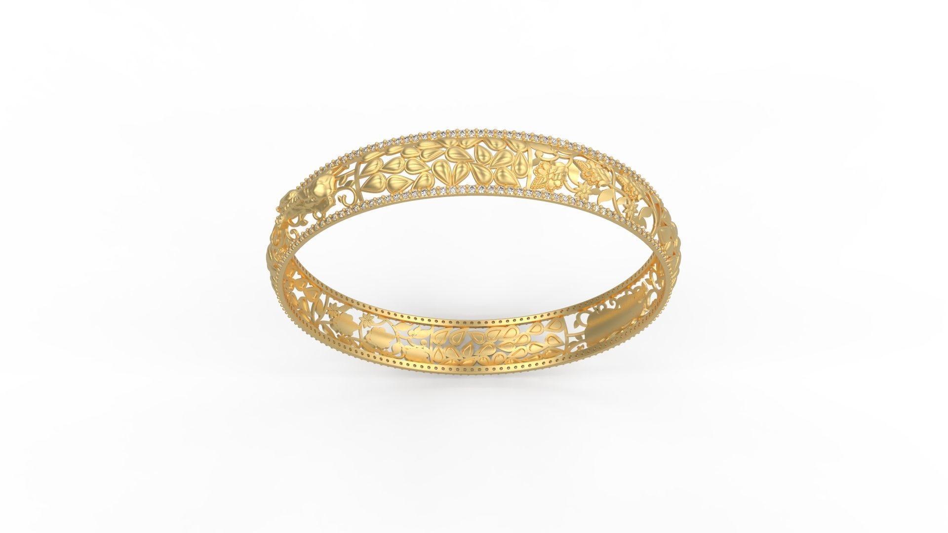 Elephant Bangle  3D print model_4