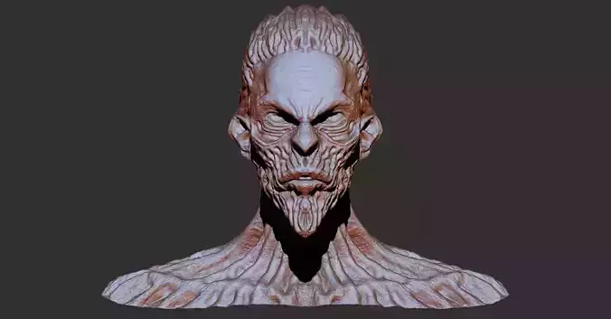 Zombie bust for 3D printing 