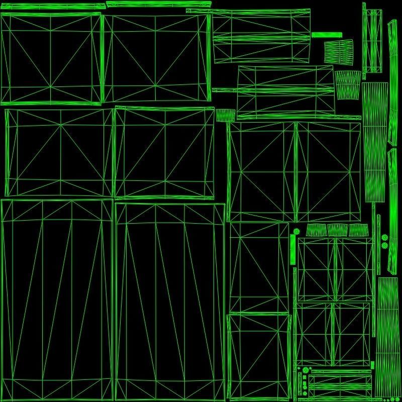LEON Desk green and white Low-poly 3D model_9