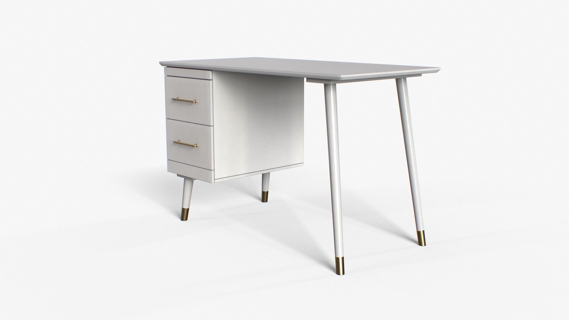 LEON Desk green and white Low-poly 3D model_5