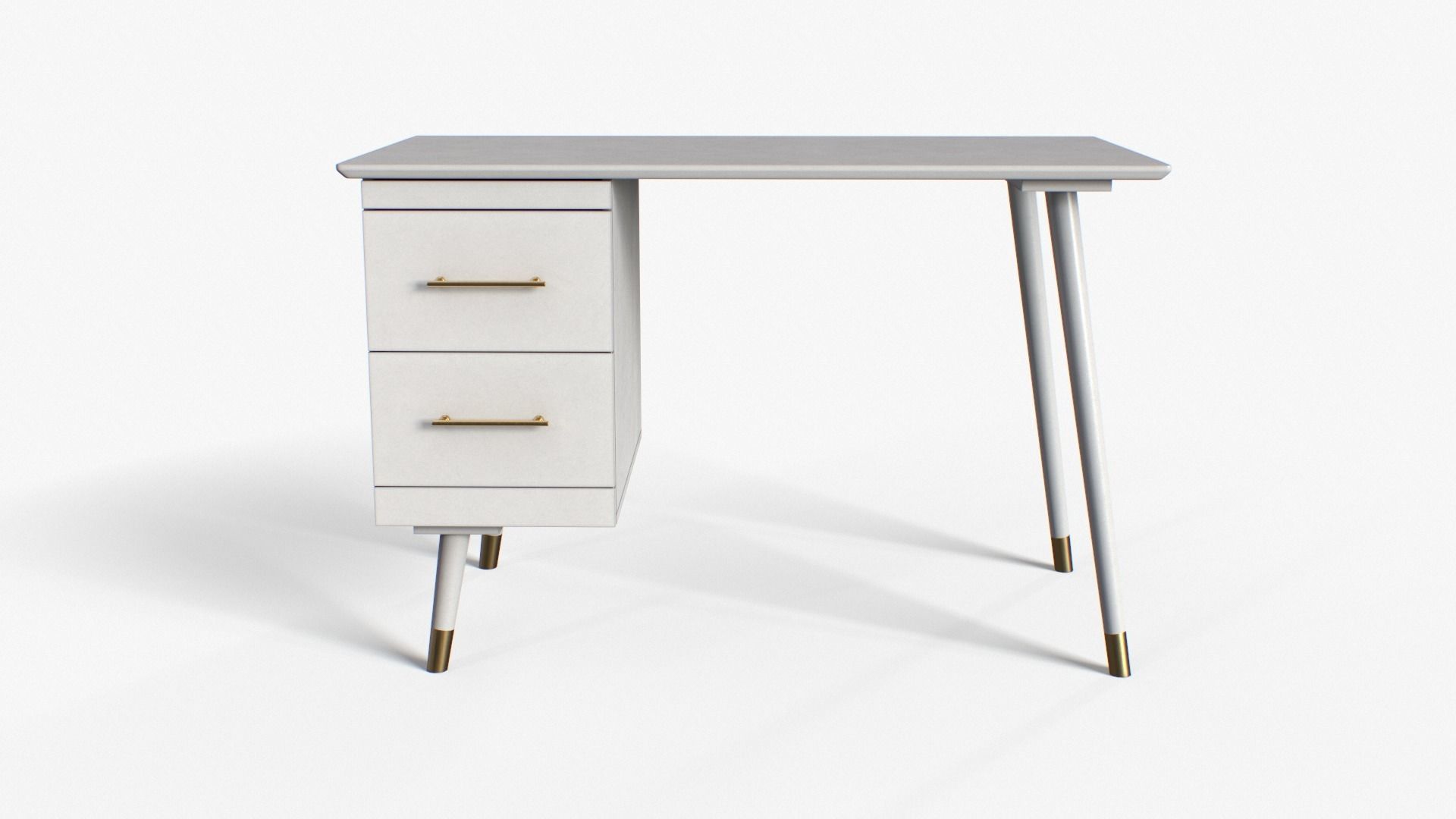 LEON Desk green and white Low-poly 3D model_3