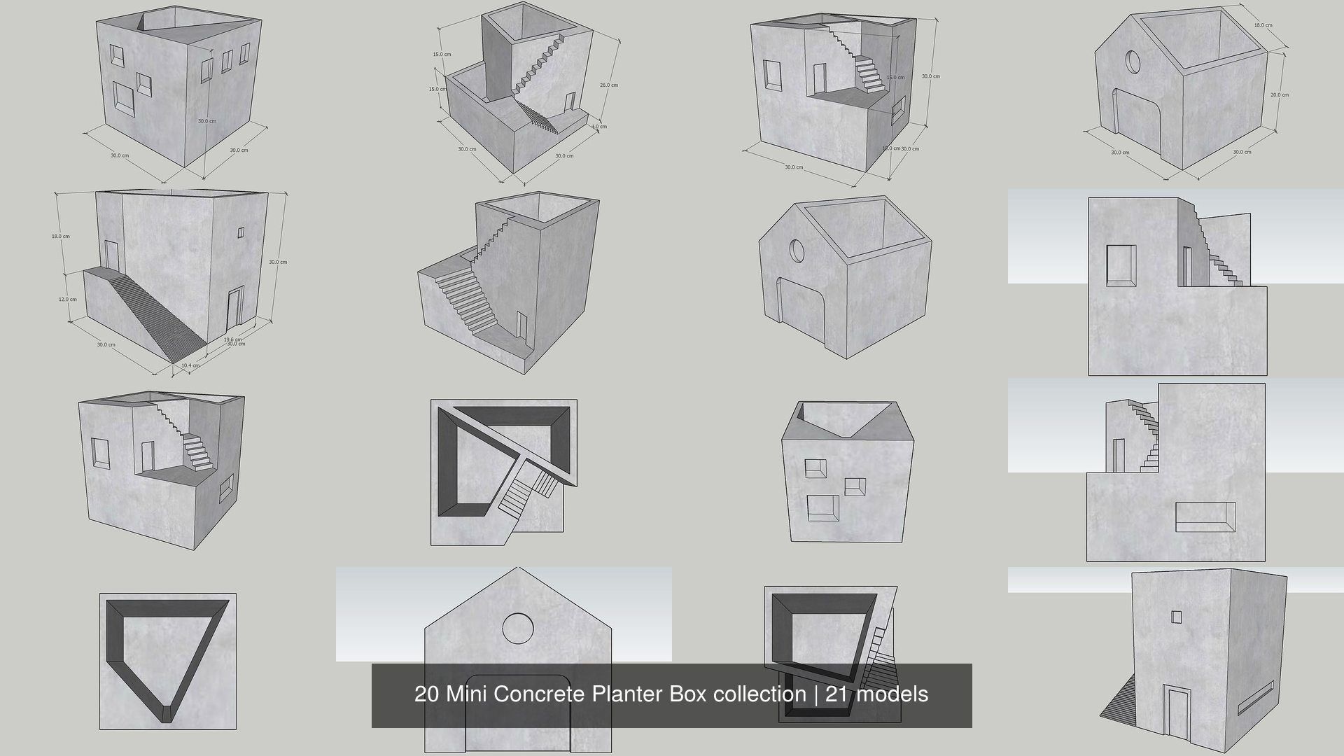 21 Mini Concrete Planter Box collection _2