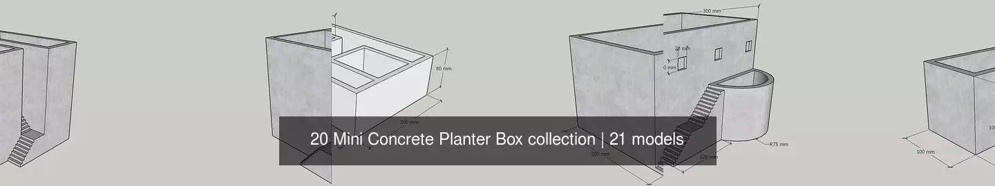 21 Mini Concrete Planter Box collection _1