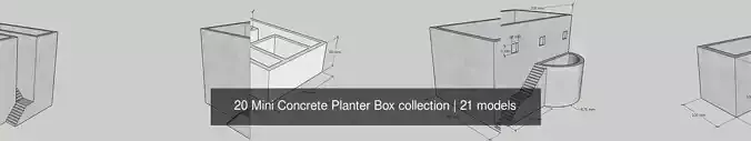 21 Mini Concrete Planter Box collection