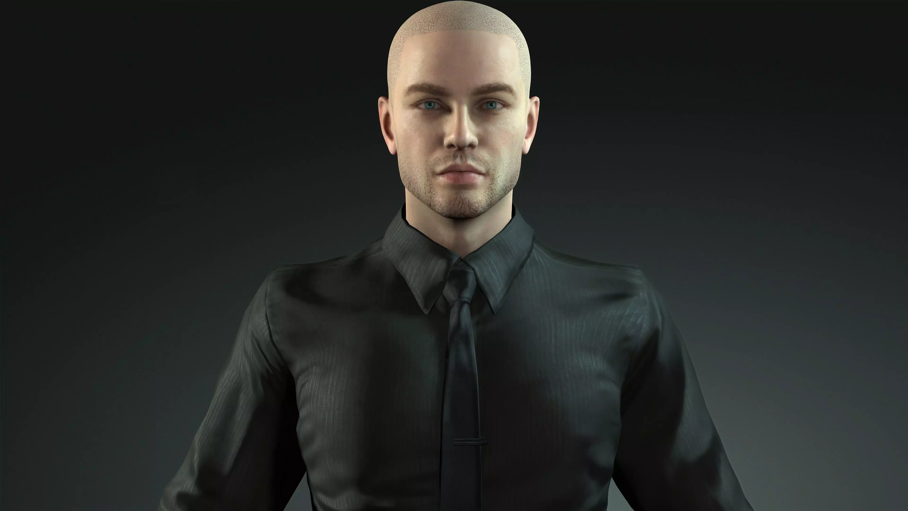 Cool Business Guy Low-poly 3D model_0