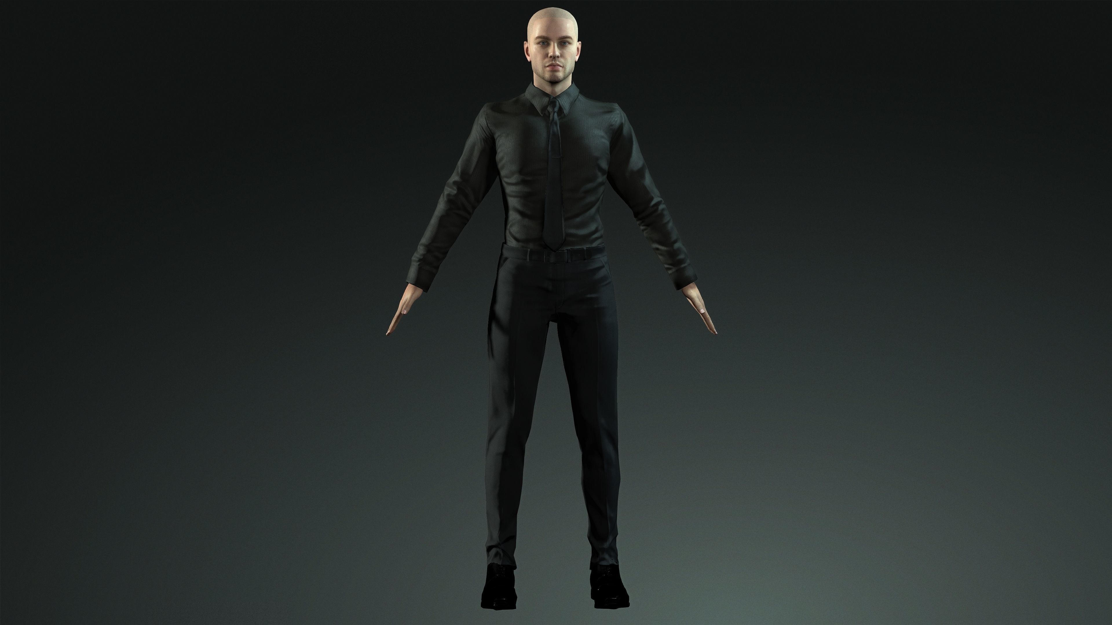 Cool Business Guy Low-poly 3D model_5