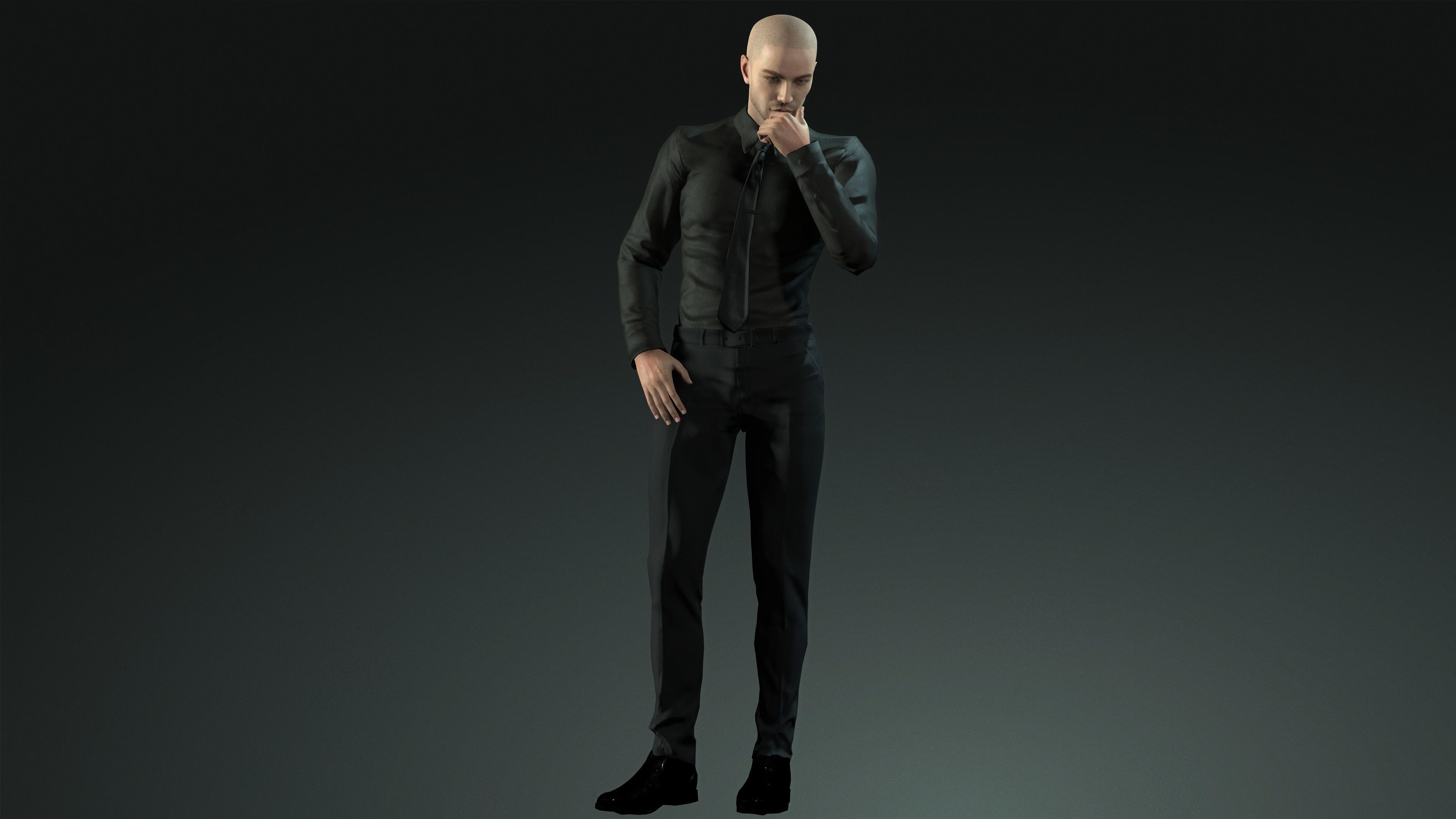 Cool Business Guy Low-poly 3D model_3